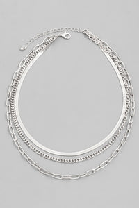 Valen Layered Chain Necklace (SILVER)