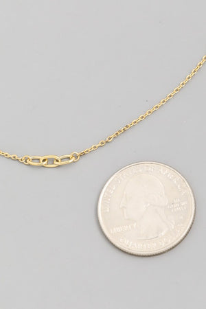 Linnie Chain Link Pendant Necklace (GOLD)
