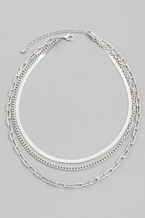 Valen Layered Chain Necklace (SILVER)