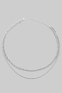 Cleo Layered Rope Chain Necklace (SILVER)