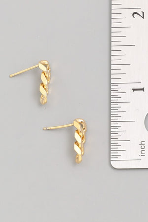 Lincoln Mini Drop Earrings (WHITE GOLD)