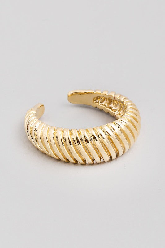 Remi Ribbed Adjustable Ring