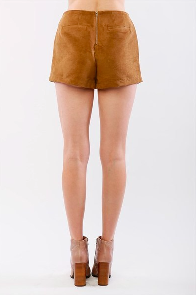 Faux Suede Shorts With Pockets
