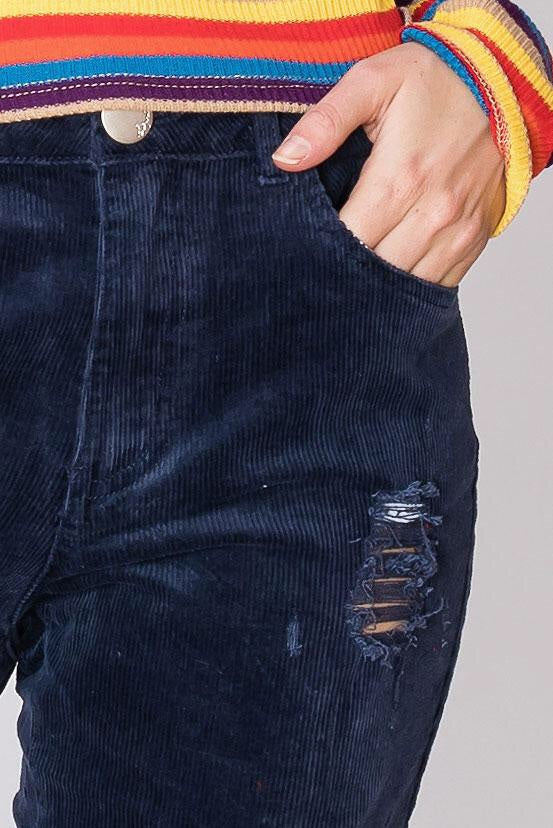 Distressed Corduroy Pants