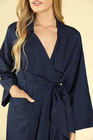 Duster Coat With Ruffle Detailing