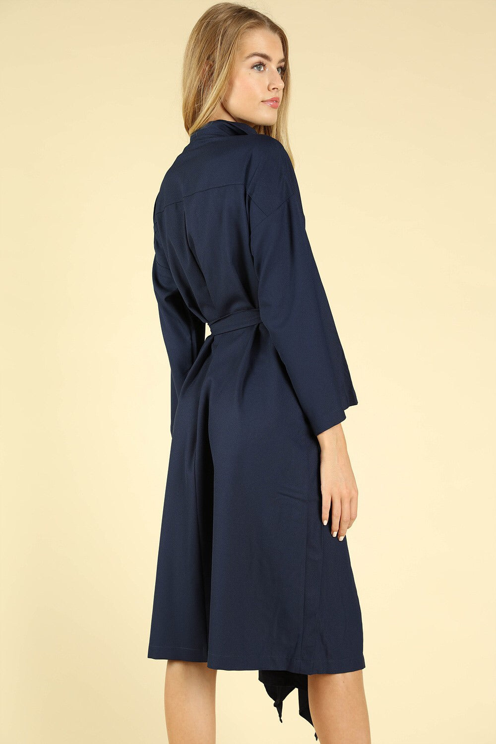 Duster Coat With Ruffle Detailing